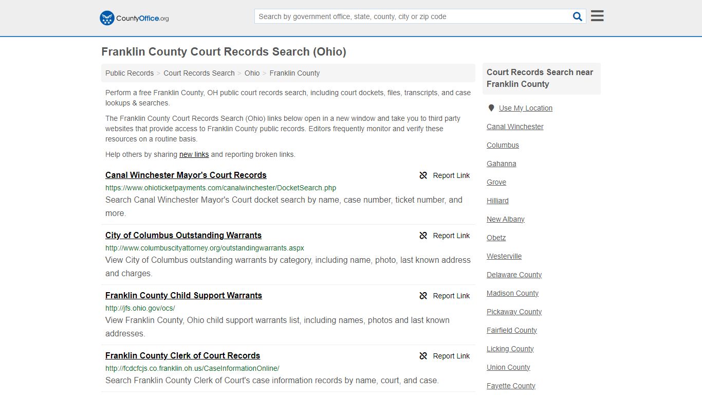 Franklin County Court Records Search (Ohio) - County Office